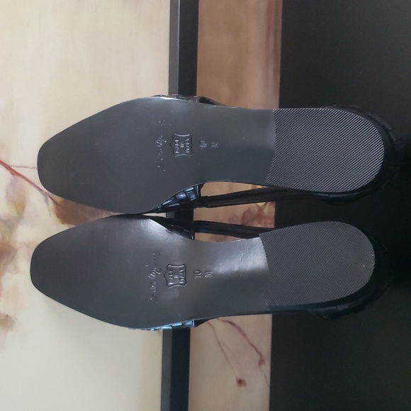 Woven Black Loafers with side cutouts; Size 10M; Sesto Miuccia made in Italy - Picture 5 of 7